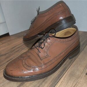 NETTLETON Oxfords Wingtip Vintage Brown Pebbled Leather Men Dress Shoes Size 10.
